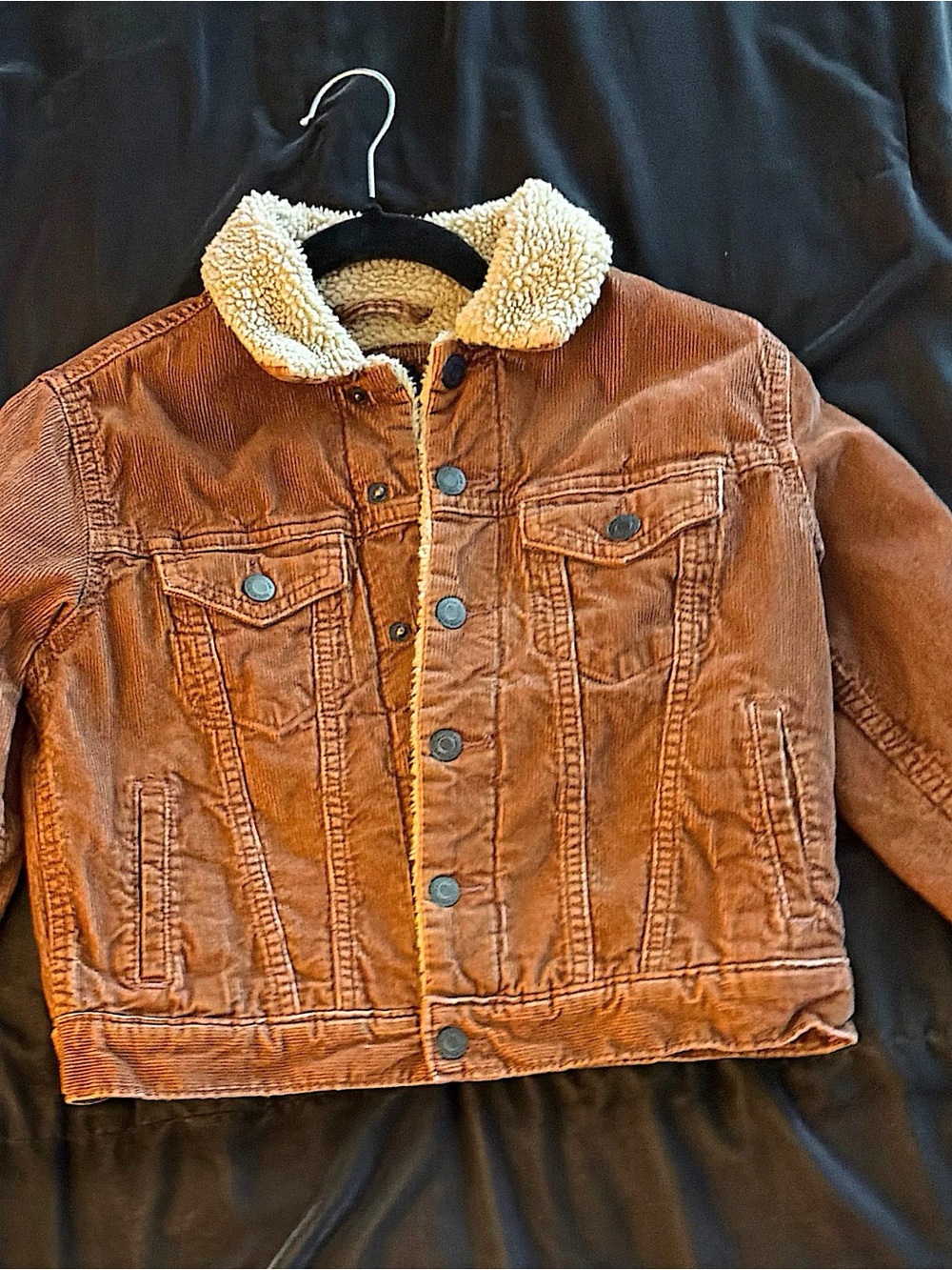 GAP Kids Sherpa-Lined Jean Jacket in Rust